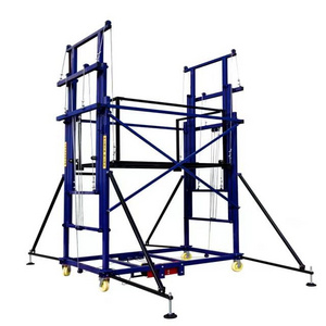 2023 Foldable Small Electric Scaffolding Hoist 500kg electric lifting ladder & scaffolding 2-6 m electric lifting scaffolding