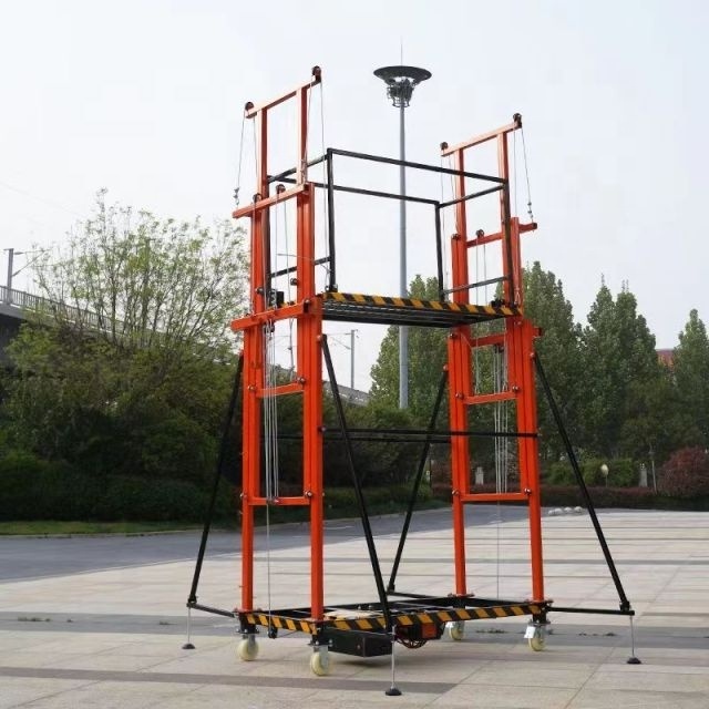 6 Meter Lift Scaffolding 500kg Hydraulic Electric Lift Mobile material lifting platform Shear Price