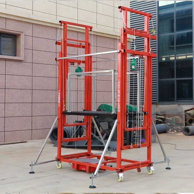 2023 Foldable Small Electric Scaffolding Hoist 500kg electric lifting ladder & scaffolding 2-6 m electric lifting scaffolding