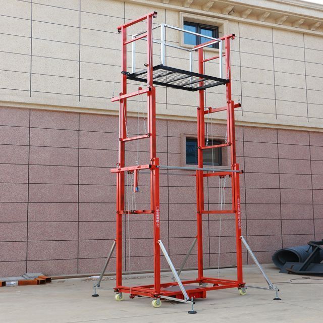 2023 Foldable Small Electric Scaffolding Hoist 500kg electric lifting ladder & scaffolding 2-6 m electric lifting scaffolding