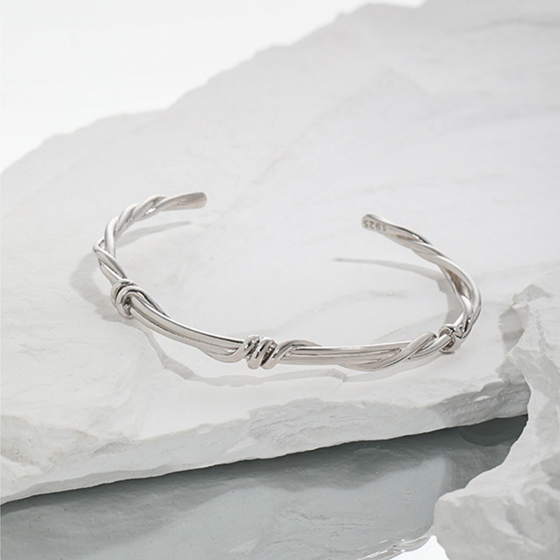 Wuqie Special Design 925 Sterling Silver Vine Fancy Cuff Bangles for Women