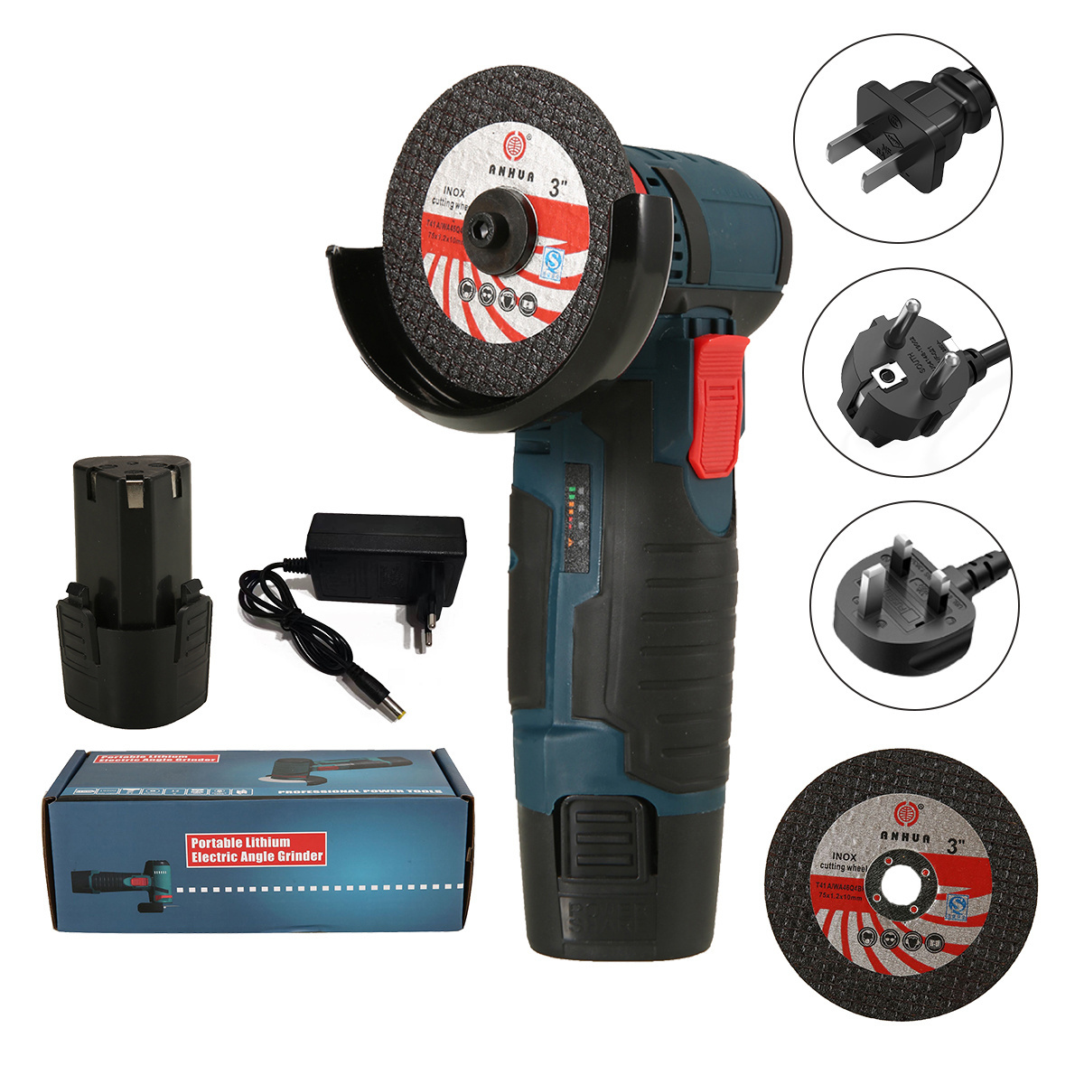 China Factory Portable Cutting Machine Power Tools 12V Mini Cordless Angle Grinder