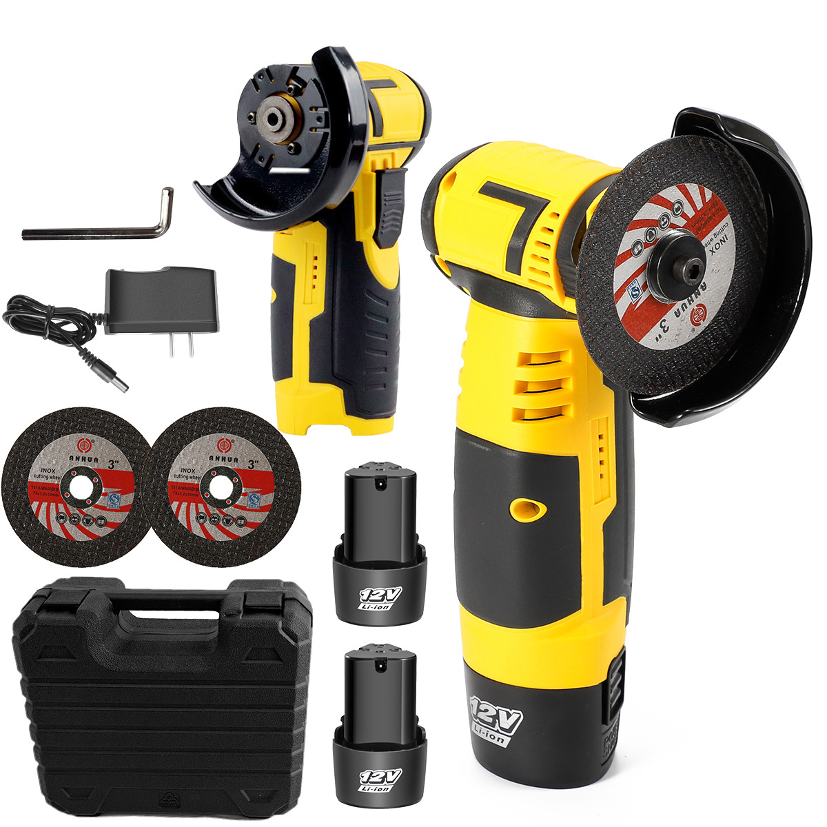 3inch angle Grinder with 30000MAH Lithium-Ion Cordless Power Tool Cutting and Grinding Machine Polisher for Home