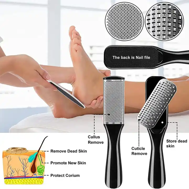 Practical Good Things 10-In -1 Stainless Steel Foot File  To Remove Dead Skin Calluses Foot Trimming Tool Suit