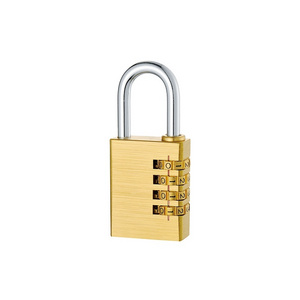 Custom Design Wholesale Brass Material Combination Brass Padlock 4 Digits Number Code Key Lock