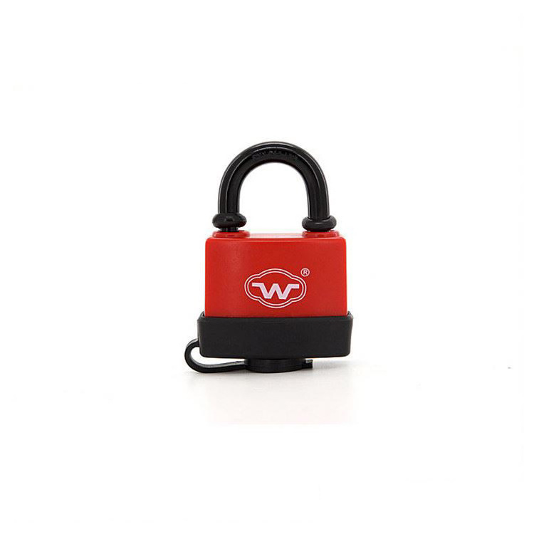 2024 Top Security Waterproof Red Plastic Shell Iron Padlock 50mm Anti-Corrosion Popular Design