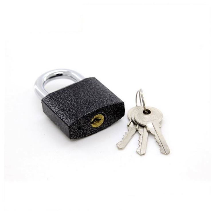 New selling simple design brass key cylinder master key thick type black iron padlock