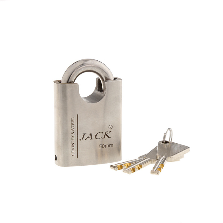 High quality arc type wrapped shackle padlock cylinder changed stainless steel padlock