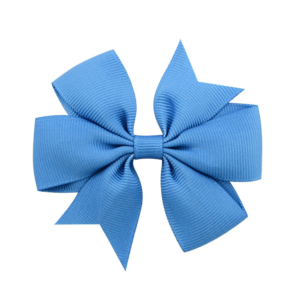 3 Inch Solid Grosgrain Ribbon Bows Hair Clip Girls' Boutique PinWheel Hairgrips Kids Hair Accessories