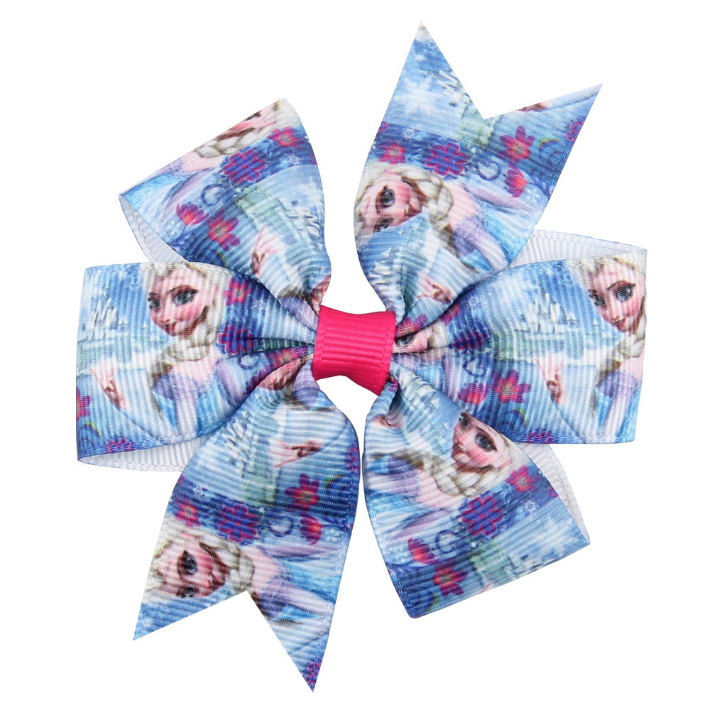 3 Inches Wholesale Frozen Hair Bow School Teenage Boutique Frozen Hair Bow For Girl Hair Accessories