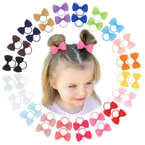 2.2 Inch Baby Girls Hair Bows Ties Boutique Elastic Hair Rubber Ribbon Band Jewelry Accessories for Kids Children Headwear