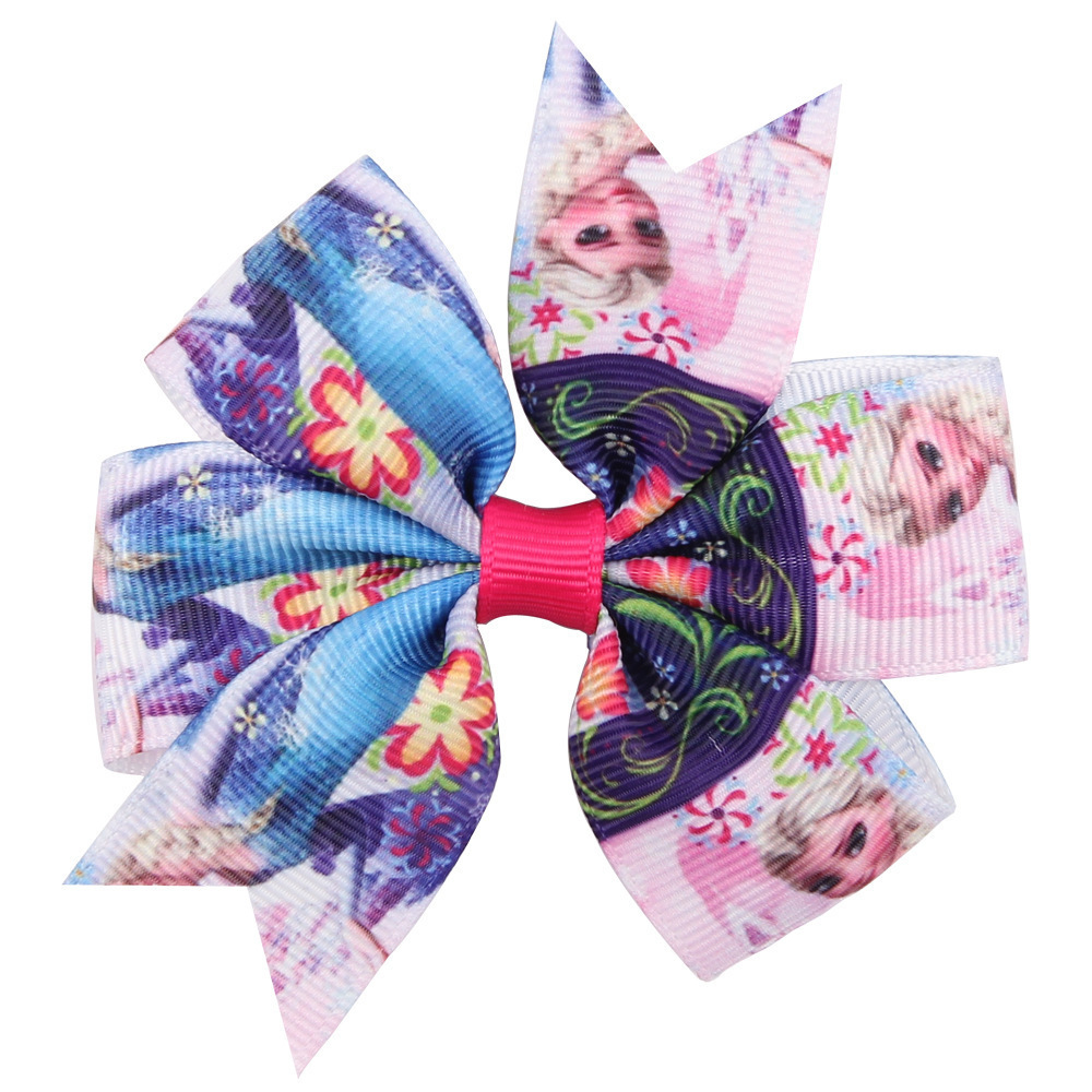 3 Inches Wholesale Frozen Hair Bow School Teenage Boutique Frozen Hair Bow For Girl Hair Accessories