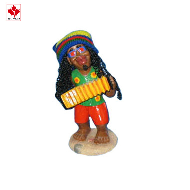 Custom resin Jamaican playing music figurine Jamaica tourist souvenirs