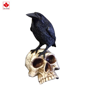 Wholesale terror resin crow figurine skull  bat figurine Halloween decoration