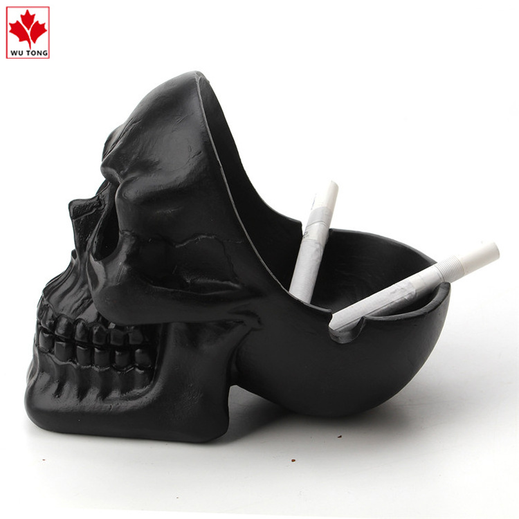 Hot selling cool resin skull ashtray, cigar cigarette ashtray