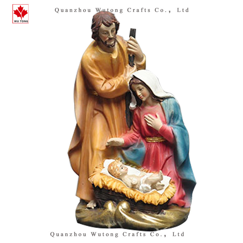 Wholesale Religious Souvenirs Resin Nativity Statue For Church Decoration