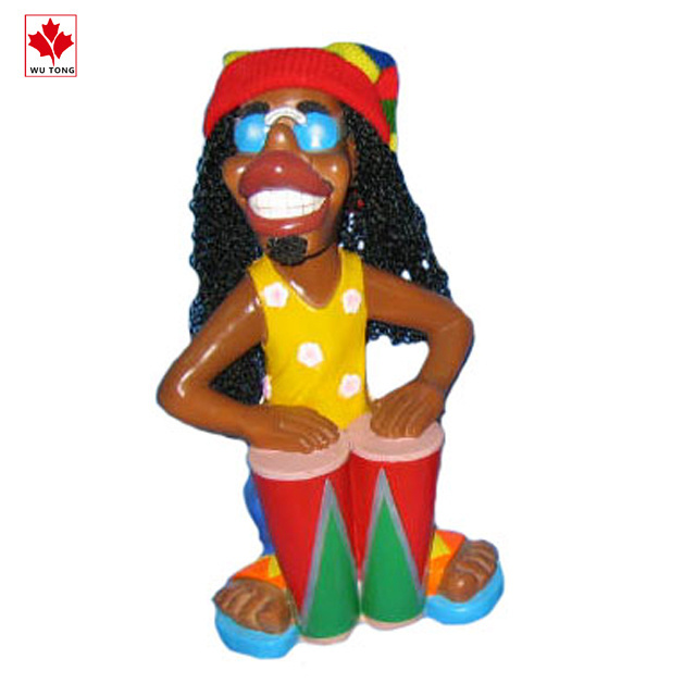 Custom resin Jamaican playing music figurine Jamaica tourist souvenirs