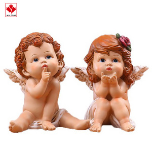 Customized resin little angel baby statue cupid figurine for wedding gift valentine gift