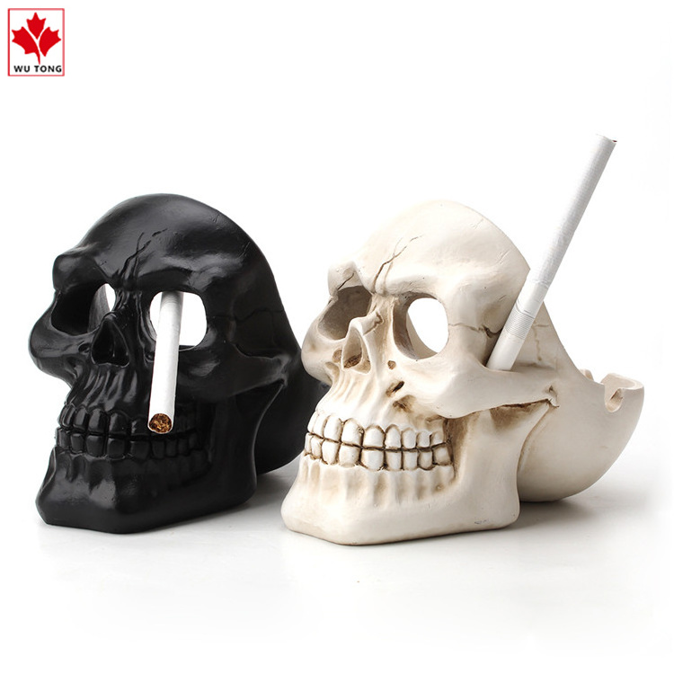 Hot selling cool resin skull ashtray, cigar cigarette ashtray