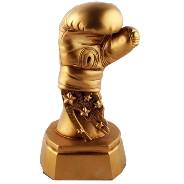 Red Boxing Glove Sculpture 3D Molded Resin Boxing Trophy  Customized Engraving