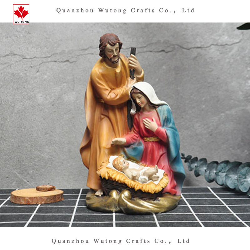 Wholesale Religious Souvenirs Resin Nativity Statue For Church Decoration