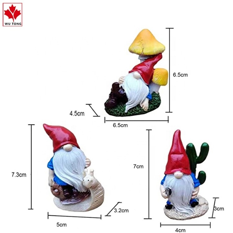 Resin Miniature Figurines Fairy Garden Mini Gnomes for Plant Pot Garden Succulents