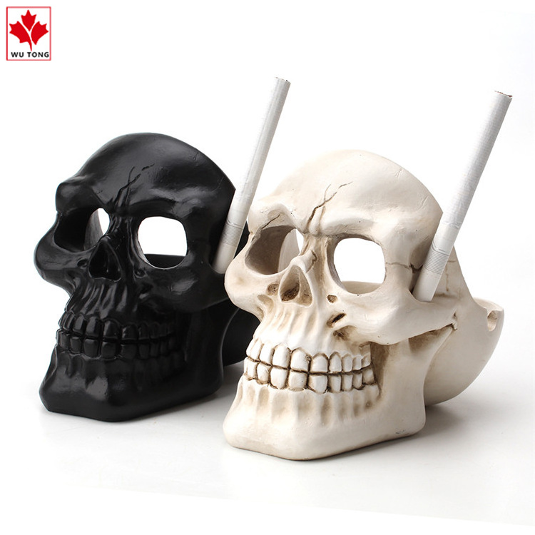 Hot selling cool resin skull ashtray, cigar cigarette ashtray