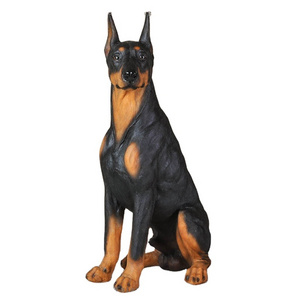 Custom Resin Life Like Doberman Pinscher Animal Statues Dog Sculpture