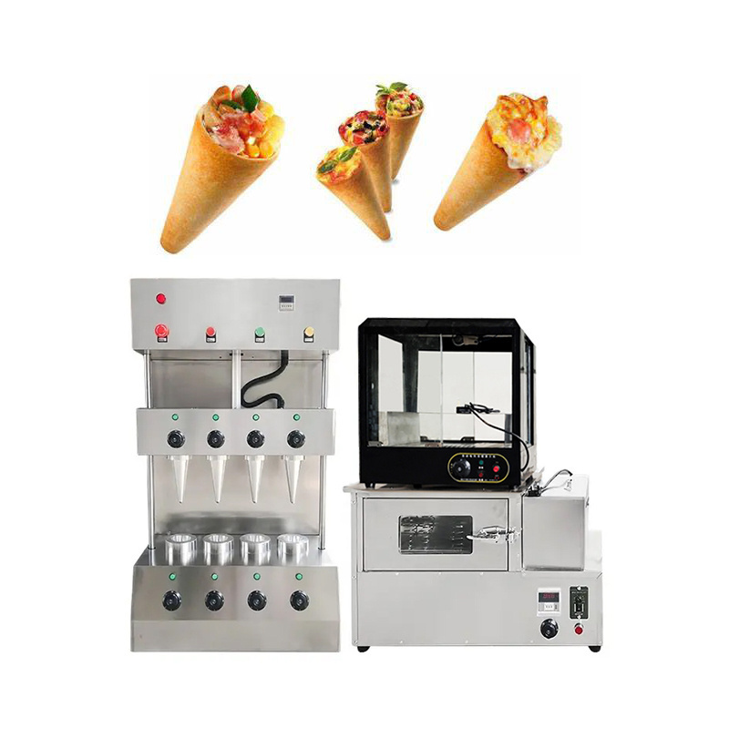 Hot Sale Commercial Philippine Snack Sweet Pizza Cone Oven Display Shelf Pizza Cone Machine