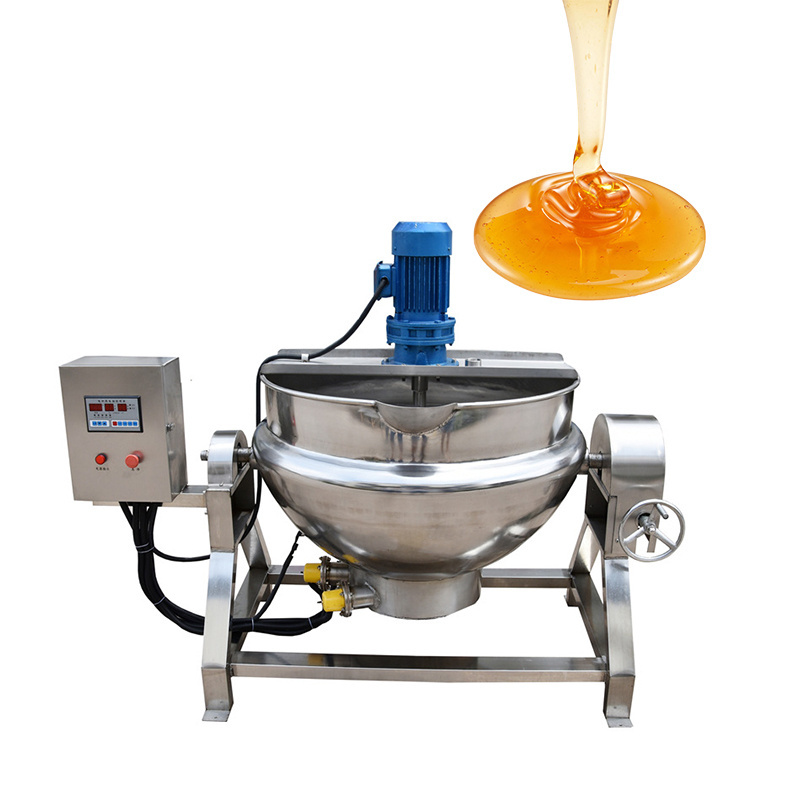 Industrial Caramel Cheese Fudge Candy Sugar Kettle Electric Gummy Cooking Pot Blending Mixing Steam Gas Jacketed Tilting Kettle