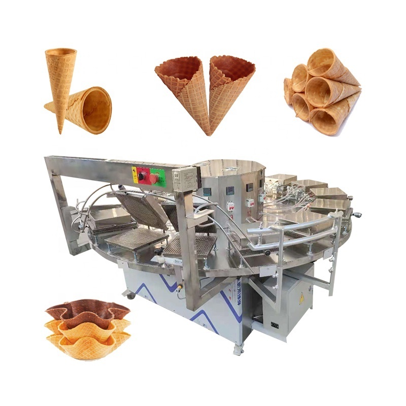 Automatic Waffle Machine Crispy Ice Cream Rolled Waffle Sugar Cone Maker Machine Dutch Syrup Waffle Stroopwafel Machine