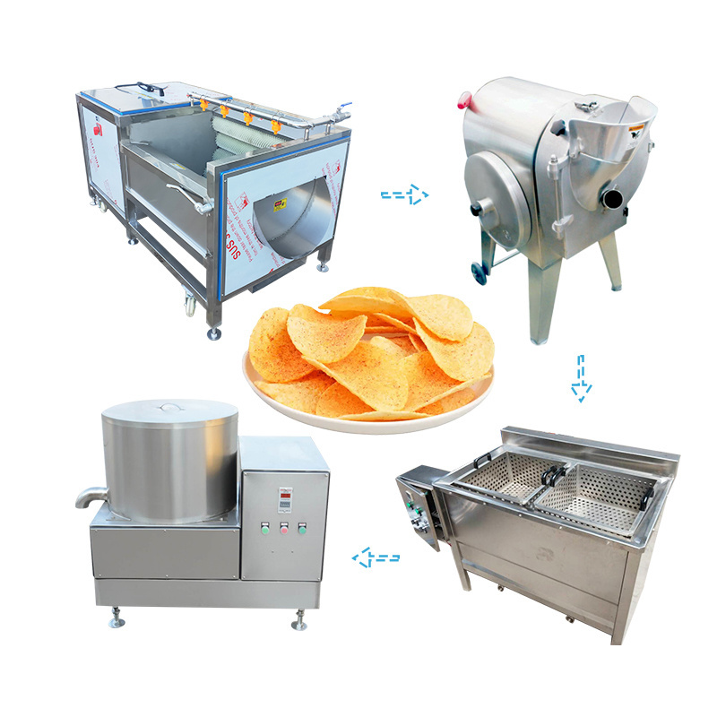 French Fries Machine Potato Chips Making Machine Mini Small Scale Frozen Instant Potato Crisp Maker French Fries Production Line