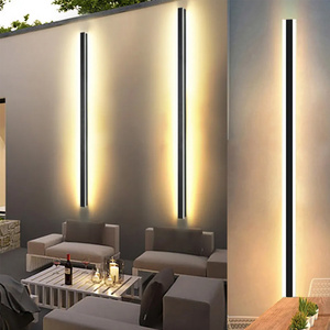 Modern Outdoor Exterior Linear Strip Wall Lamp IP65 Waterproof  3000K Warm White Garden Sconce Long LED outdoor Wall Lights