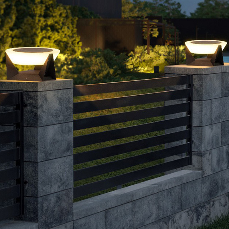 Solar Garden LED Pillar Light Solar Powered Gate Outdoor IP65 Waterproof Decoration Park Lawn Lamp Lighting Solar Garden Lights