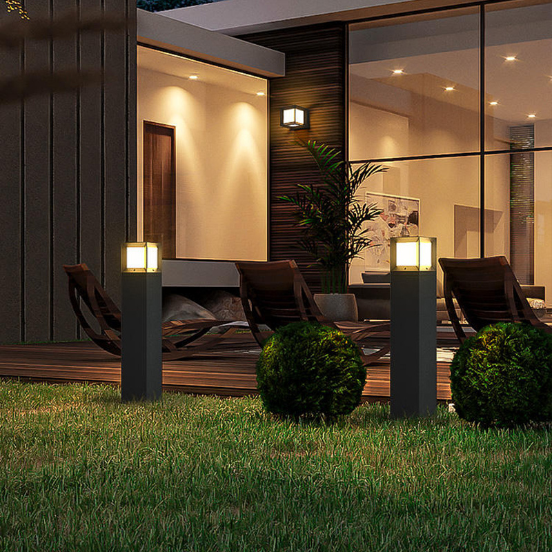 Landscape Outdoor Lawn lamp waterproof IP65 driveway Yard lighting round pole street post top Light Led Solar Garden Light