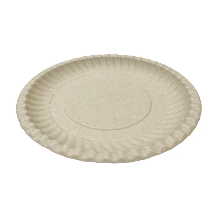 Compostable Bagasse Tableware PFAS Free 9 Inch Sugarcane Round Plates Camping Party Heavy Duty Catering Paper Dishes