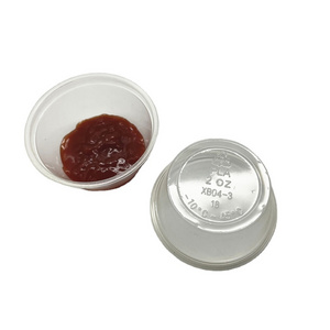 Eco-friendly 2oz PLA Sauce Cup BPA Free Condiment Cups Compostable Jello Shots Dressing Mini Containers Small Clear Portion Cups