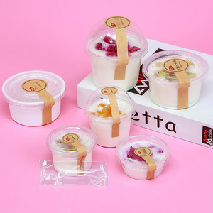 1oz/2oz/3oz/4oz/5oz PLA Mini Cake Cup Bento Biodegradable Small Food Containers Plastic Sauce Cup with lid Sauce Cups Cake