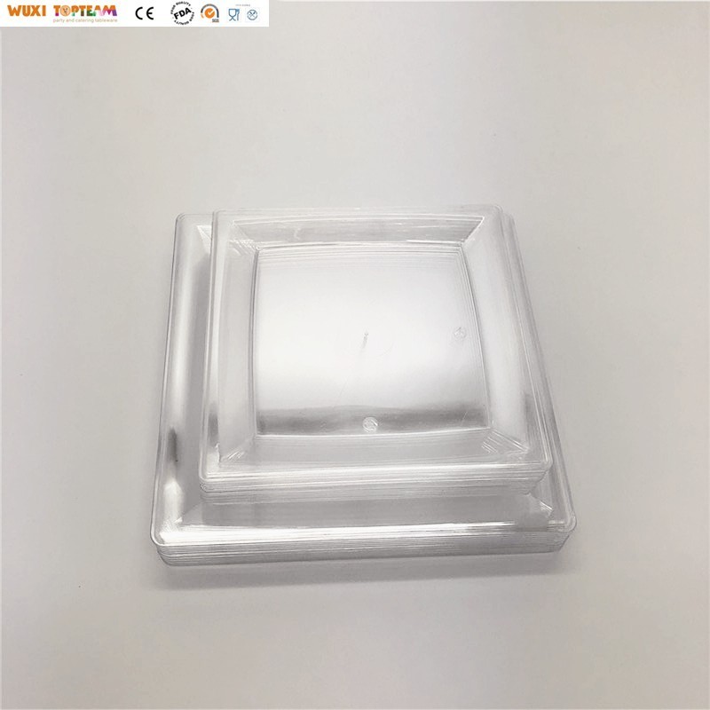 Plastic Clear Square Plate Disposable Plastic Dishes