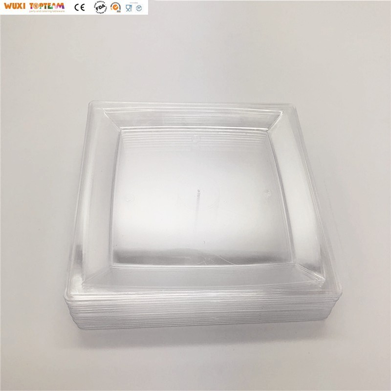 Plastic Clear Square Plate Disposable Plastic Dishes