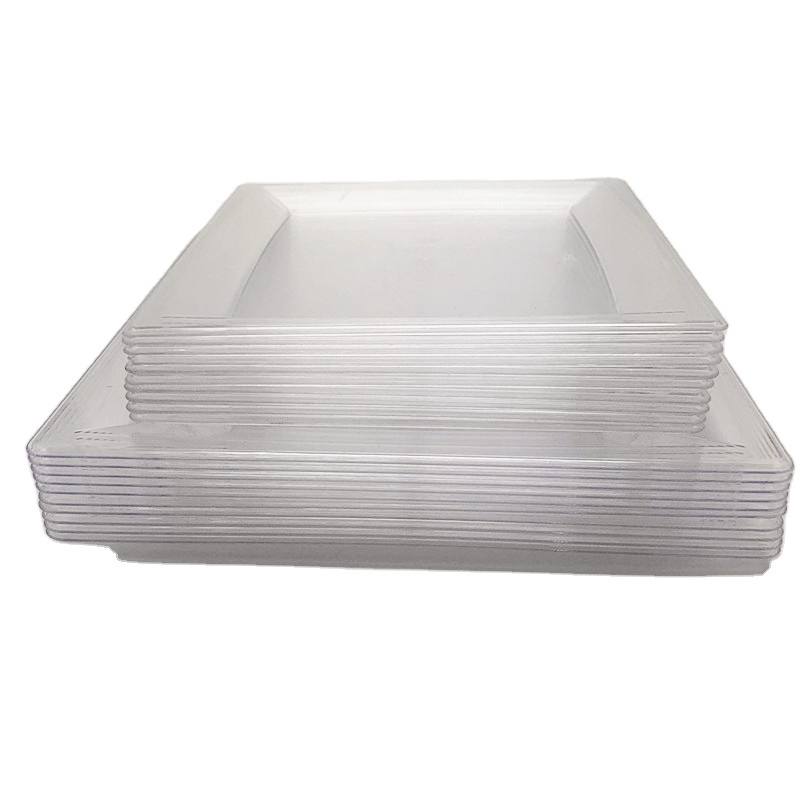 Plastic Clear Square Plate Disposable Plastic Dishes