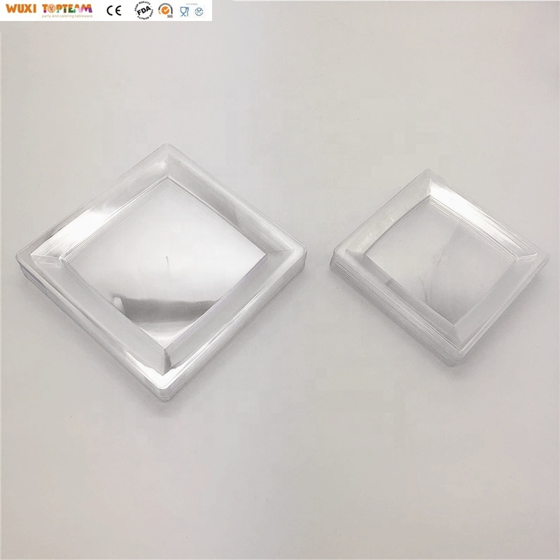 Plastic Clear Square Plate Disposable Plastic Dishes