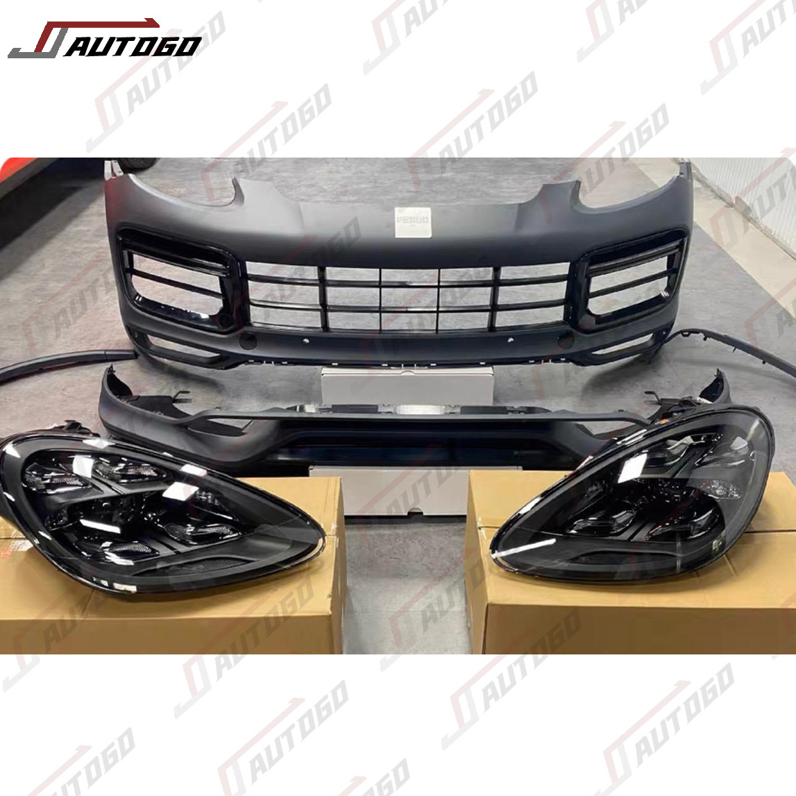 BodyKit For Porsche Cayenne 11-17 upgrade to 23 PP+ABS Material Front Rear Bumper Headlight Taillight Diffuser Trunk Rear Door