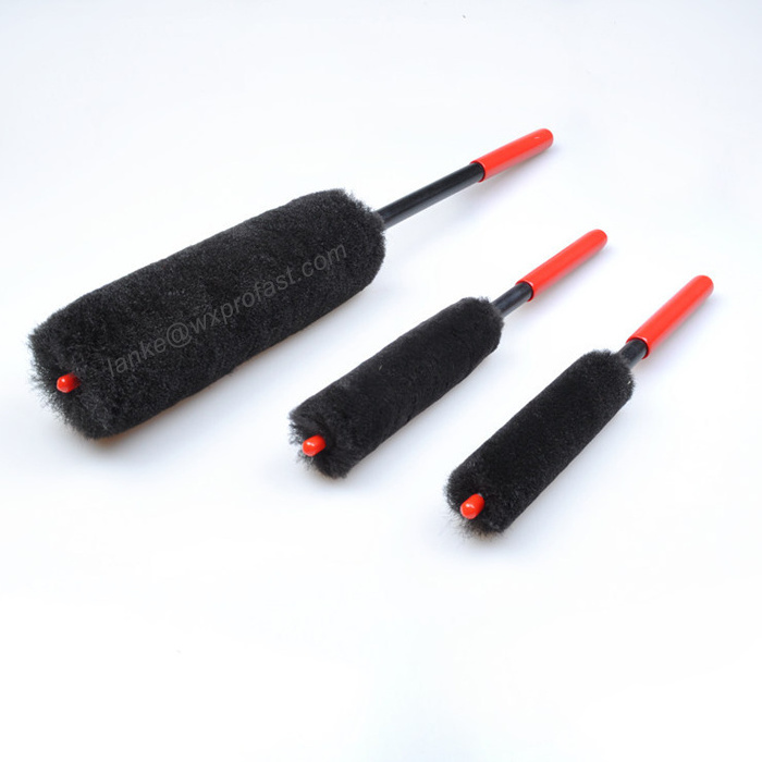 Auto Car Wheel Hub Cleaning Brush Flexible Premium Wool Rim Brush 3 Pack Automatic Car Wheel Cleaning Brushes Set