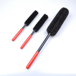 Auto Car Wheel Hub Cleaning Brush Flexible Premium Wool Rim Brush 3 Pack Automatic Car Wheel Cleaning Brushes Set