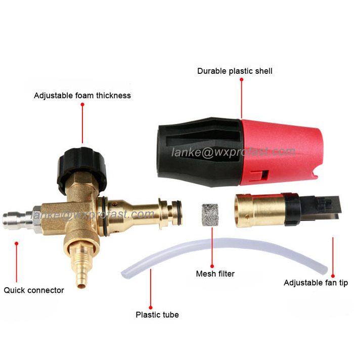 High Pressure Car Wash Tool  Foam Spray Gun Big Mouth Red Black Snow Foam Lance Foam Cannon with Quick Connector