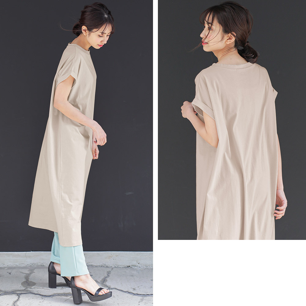 Japanese style 100% Cotton Black Oversized Maxi Long Blank T-shirt Dress Women Summer T Shirt Dress