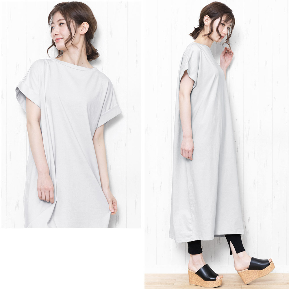 Japanese style 100% Cotton Black Oversized Maxi Long Blank T-shirt Dress Women Summer T Shirt Dress