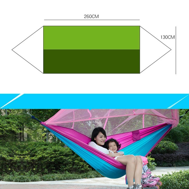 Portable Hammock Swing 2 Person Double Mosquito Net Hammock Chair Parachute Nylon Garden Outdoors Camping Hammocks