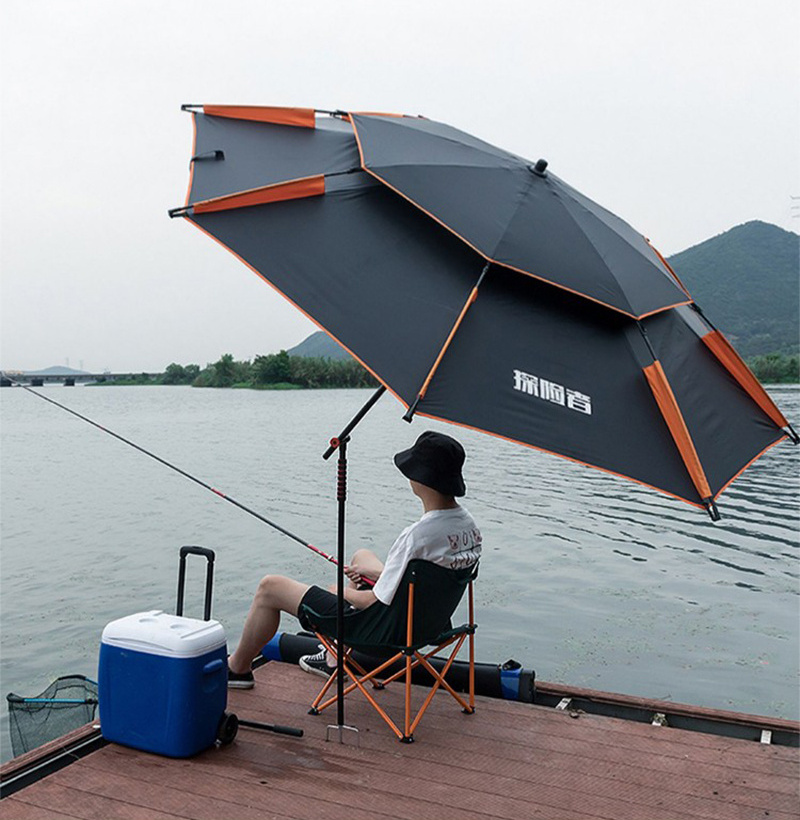 Multiple sizes outdoor fishing umbrella camping double-layer beach umbrella sun protection waterproof patio umbrellas